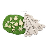 Molde Silicona Navidad Mini Figuras x 9